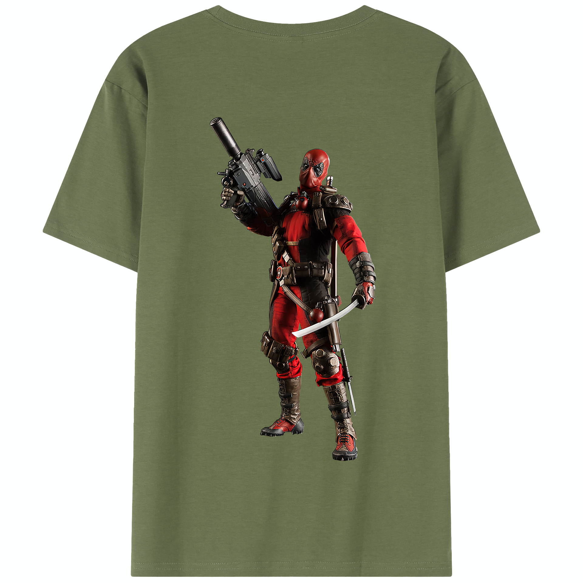 （画像用） Deadpool デッドプール 綿100％半袖Tシャツ（背面プリント）